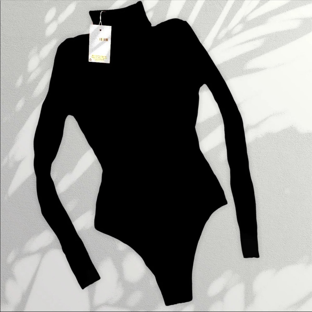 nwt ASOS Black ribbed knit sweater bodysuit - Picture 3 of 12